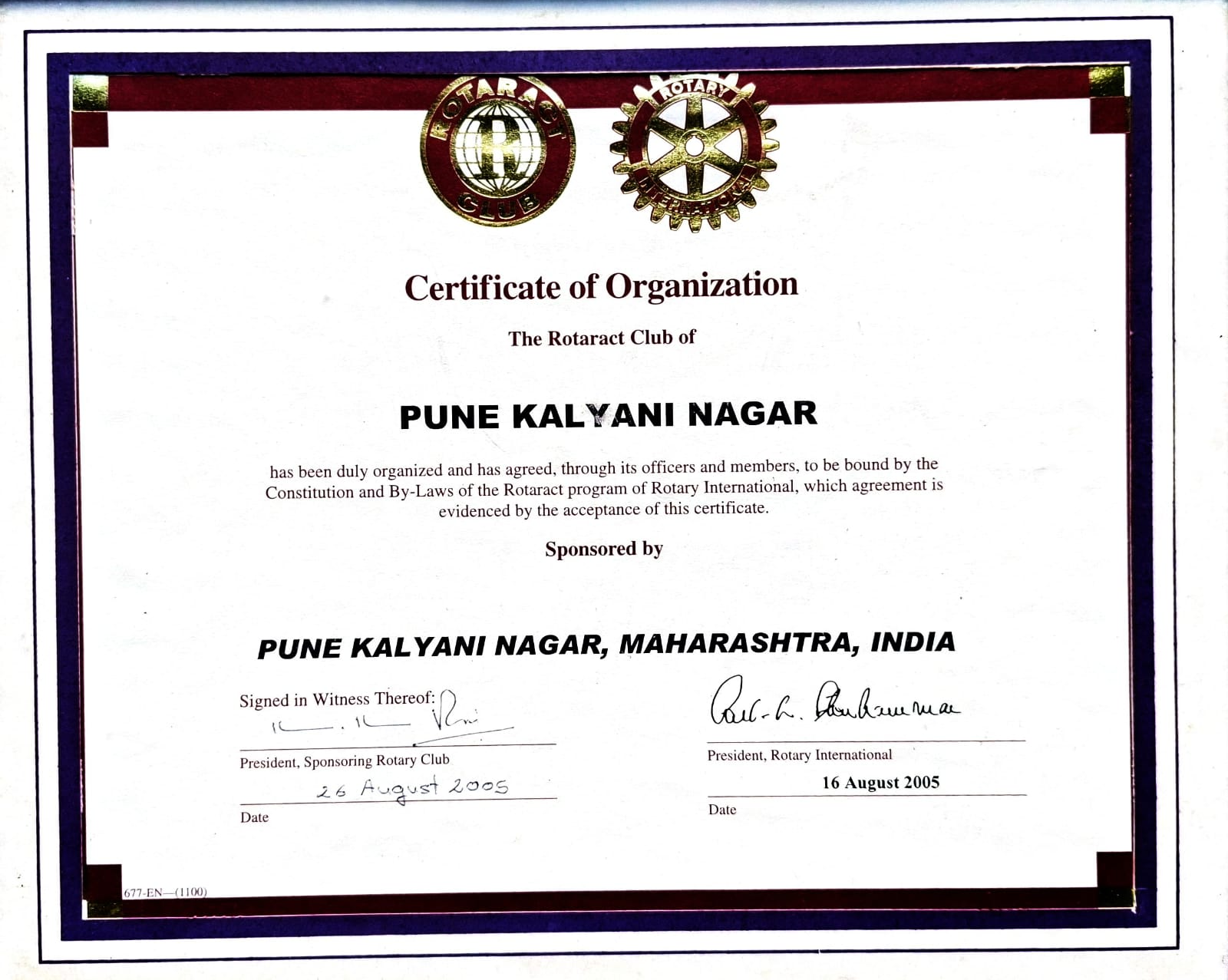 RCPKN Charter Certificate